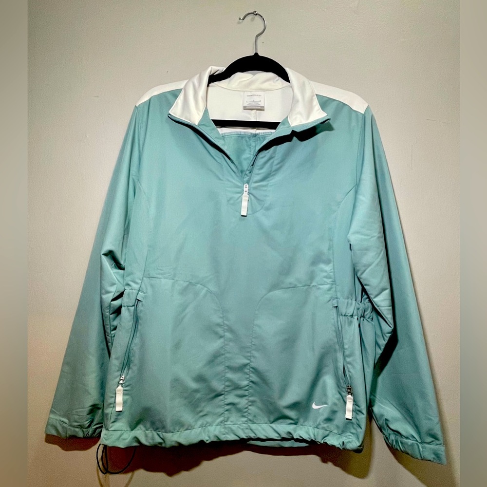 NIKE GOLF Zip Collar/Pockets SEA GREEN Windbreaker Jacket Women’s SIZE LARGE